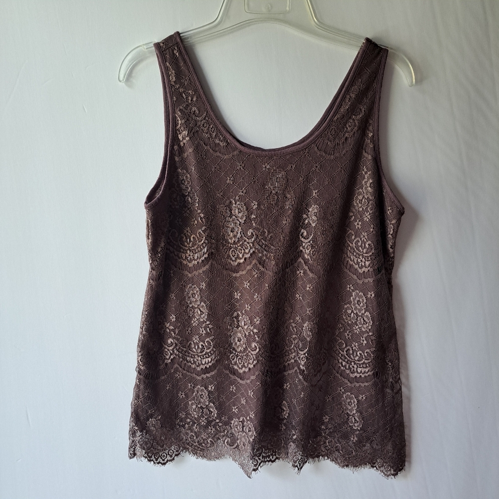 Maurice Purple Lace Tank Top